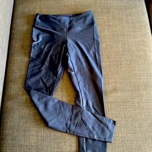 Koral metallic look leggings. Dark blue (blue/grey) mid rise size XS
